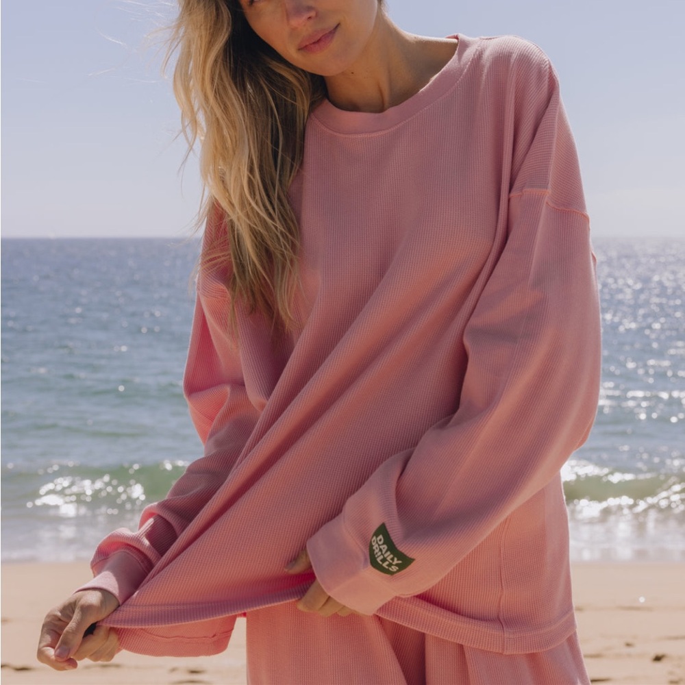 NWT Daily Drills Set in Dusty Rose (Oversized Thermal and Resort Shorts)